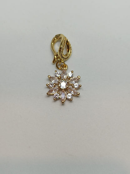 Cubic Zirconia Ice Blossom Charm