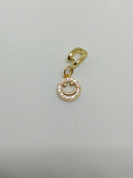 Cubic Zirconia Smilie Face Charm