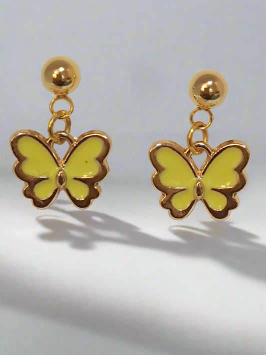 Baby Butterfly Earrings (Yellow)