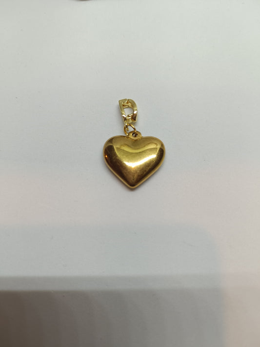 Stainless Steel Solid Heart Charm