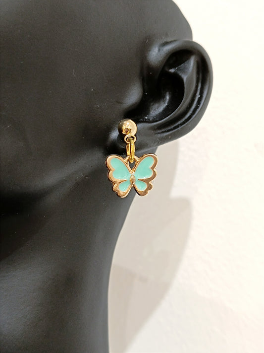 Baby Butterfly Earrings (Mint)