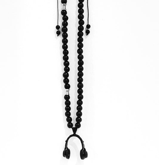 Beaded Headphone Chain (Black)