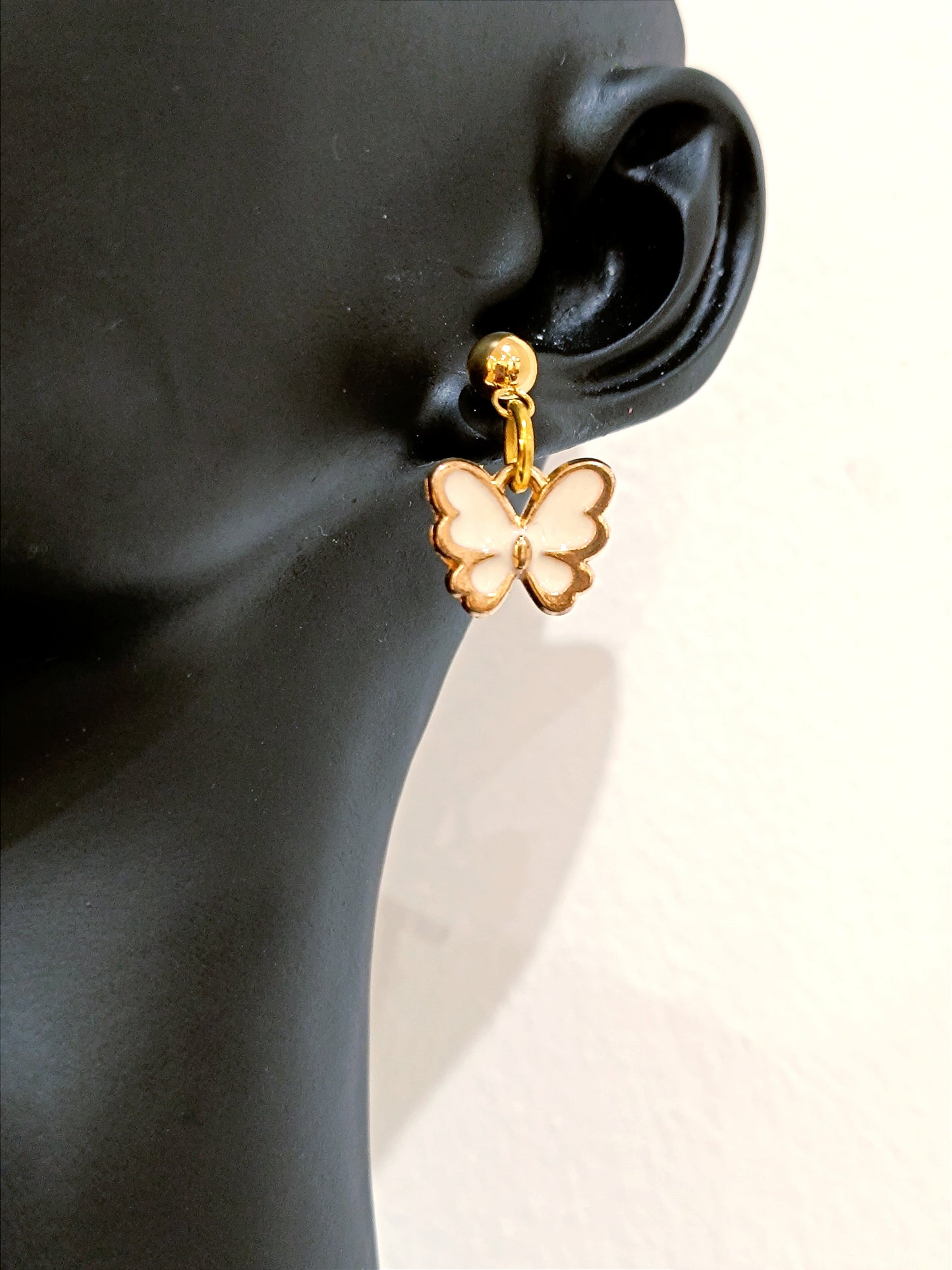 Baby Butterfly Earrings (White)