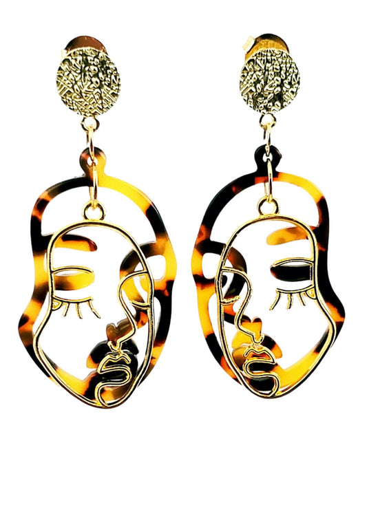 Twin Face Earrings