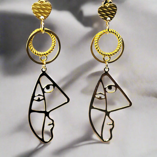 Abstract Face Earrings